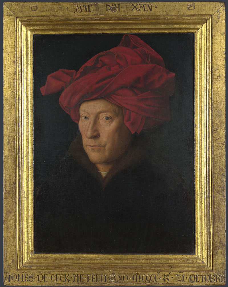 包着红头巾的男子﹝Portrait of a Man in a Red Turban﹞1433 年,油彩画板,33.3 x 25.8 cm,艺术史博物馆 ,维也纳﹝Vienna﹞,奥地利