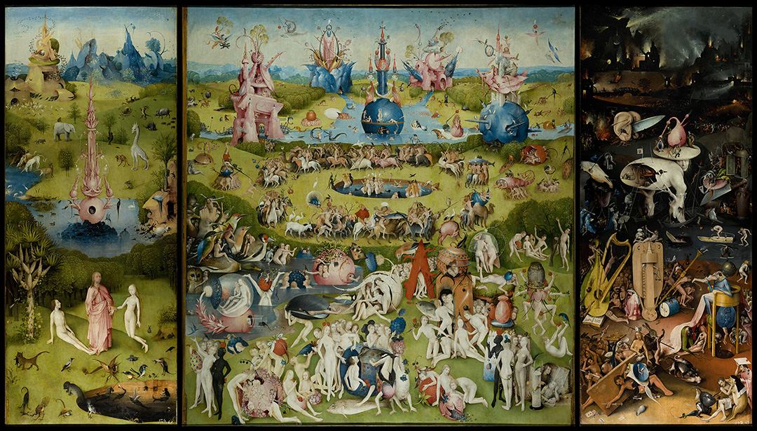 耶罗尼米斯·博斯《The Garden of Earthly Delights》1500年,北方文艺复兴,宗教画,油画,195 x 220 cm,Museo del Prado, Madrid, Spain