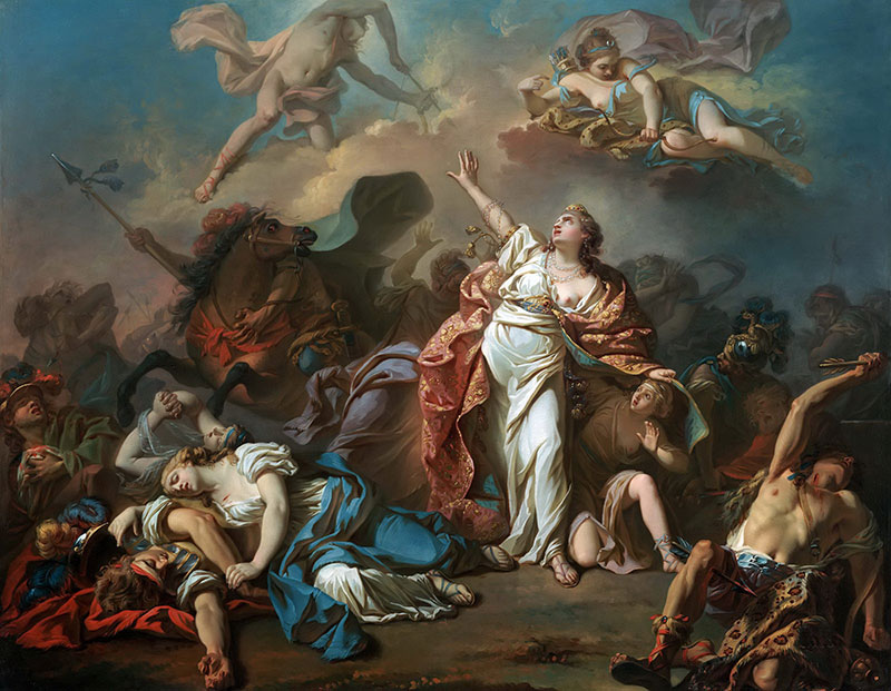 Diane et Apollon perçant de leurs flèches les enfants de Niobé
1772年,历史画,布面油画