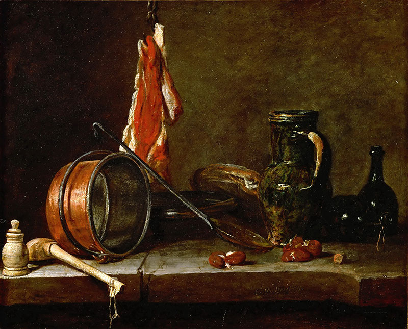 烹饪用具的瘦肉 - A Lean Diet with Cooking Utensils
1731年,静物,布面油画