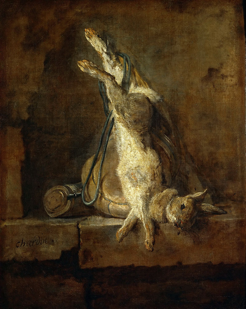 野兔野兔袋 - Wild Rabbit with Game Bag and Powder Flask
1728-1730年,静物,布面油画,81 x 65 cm