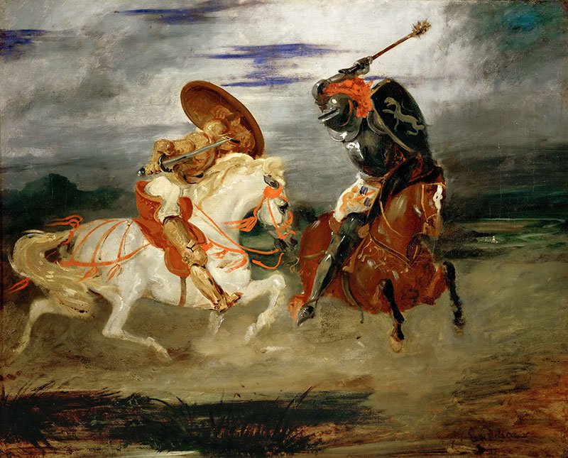 两个骑士在风景中战斗 - Two Knights Fighting in a Landscape
1824年,历史画,布面油画