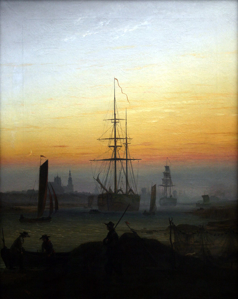 Ships at the port of Greifswald
1810年,风景画