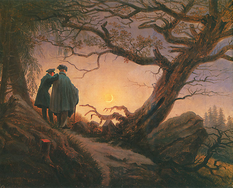两个凝视月亮的男人 - Two Men Contemplating the Moon
1825-1830年,风俗画,布面油画