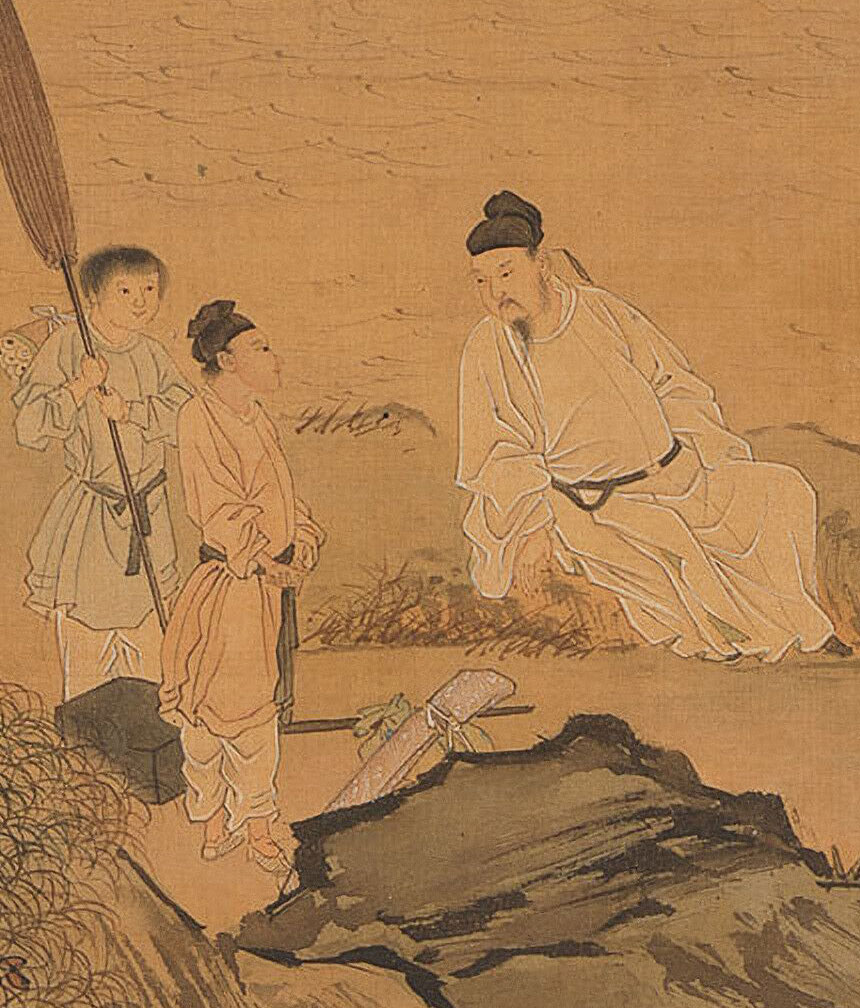 [明] 仇英《秋江待渡图》