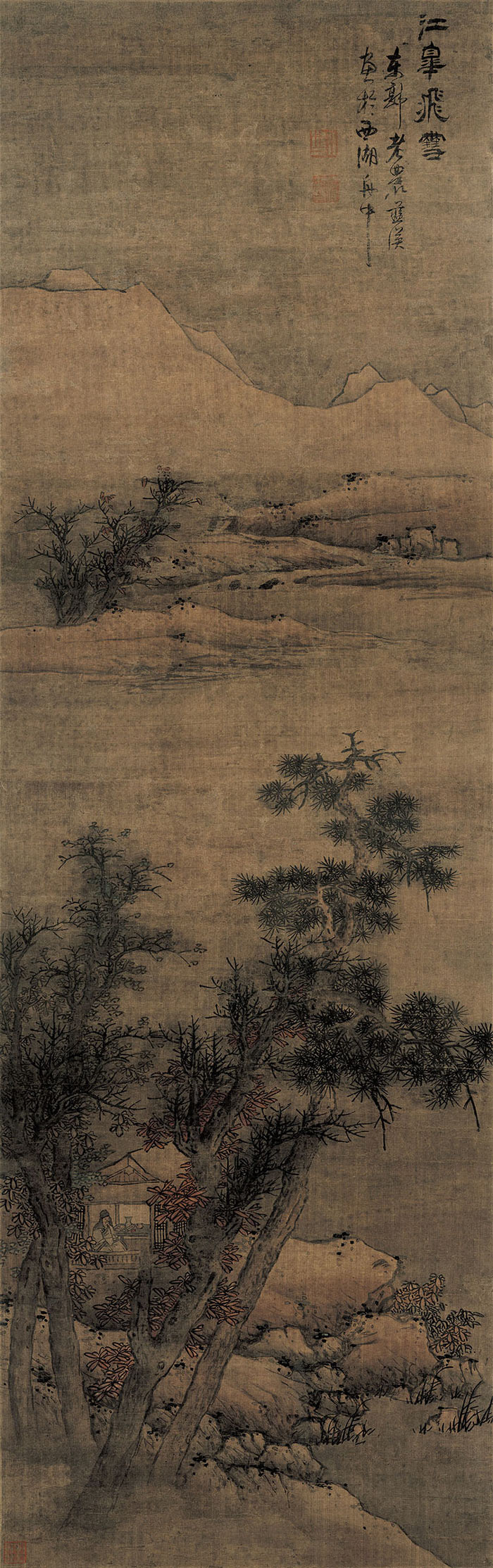 [明] 蓝瑛《江皋飞雪图》