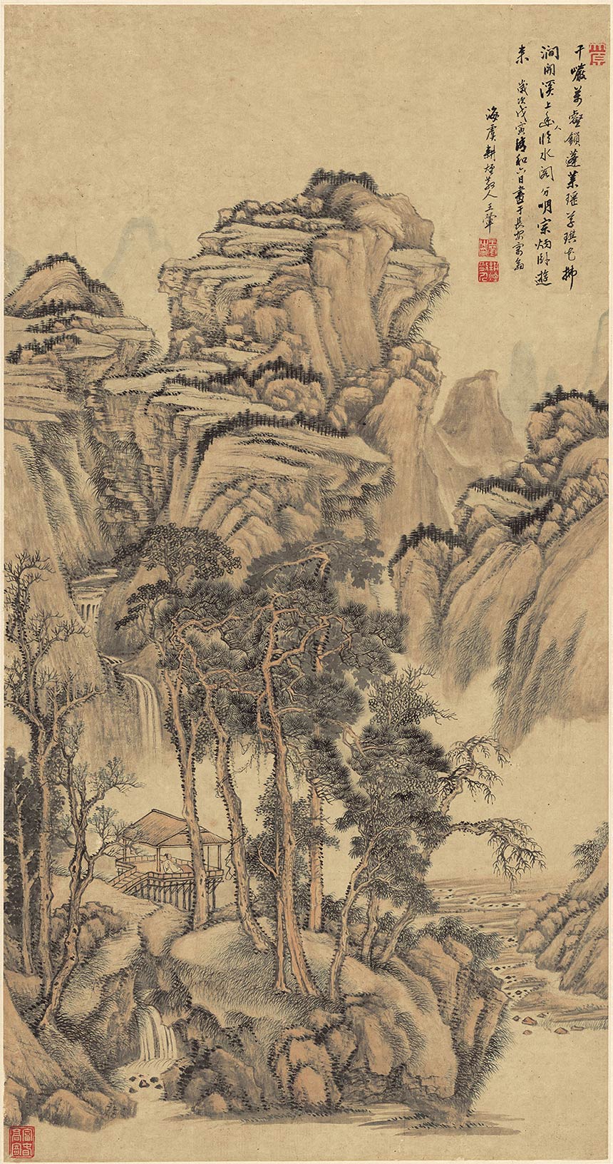 [清] 王翚《水阁幽山图》