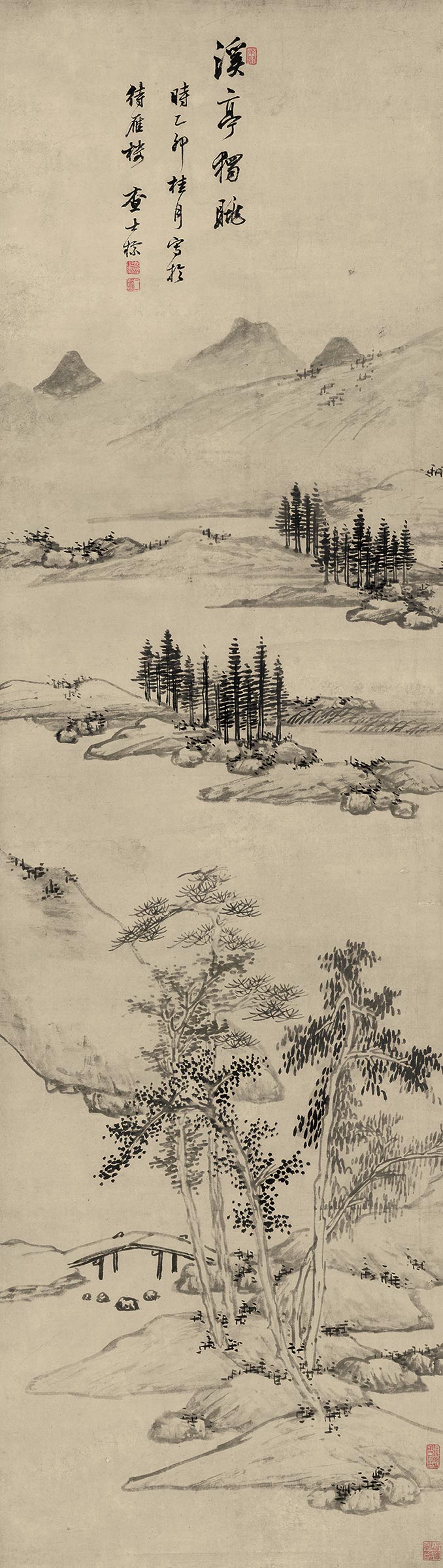 [清] 查士标《溪亭独眺图》